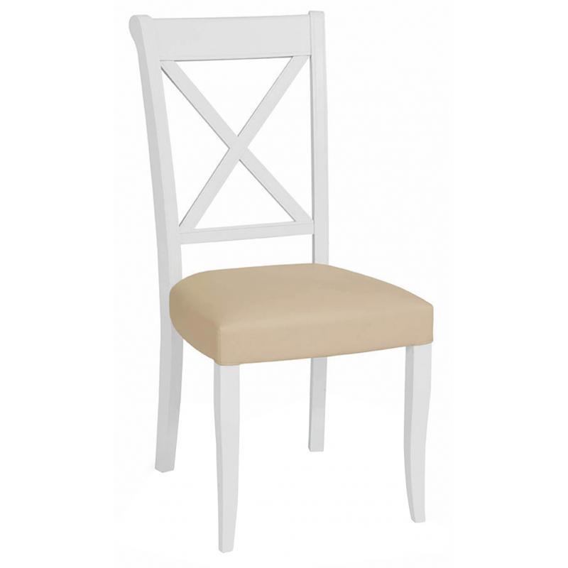 Washington Two Tone X Back Dining Chair - Ivory Leather